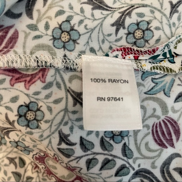 J. Jill Women's Multicolored Paisley and Floral Print Blouse XL - Picture 9 of 11